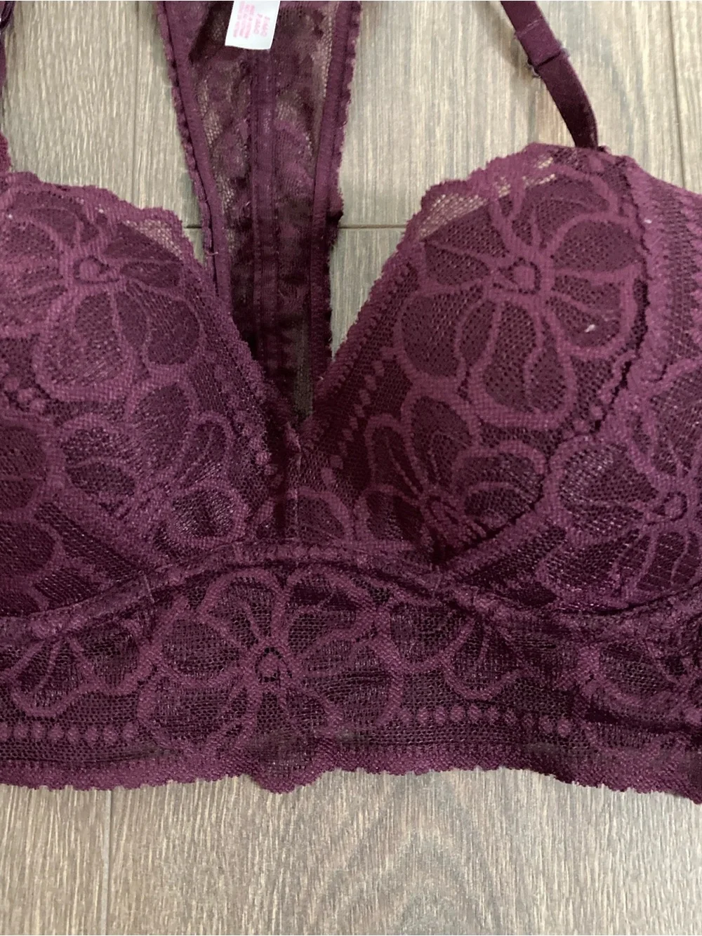 PINK By Victoria Secret Push Up Racerback Bra Red Lace Size Small AA-C